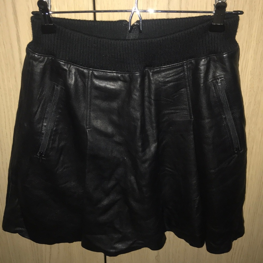 Tracy Reese Leather Pleated skirt